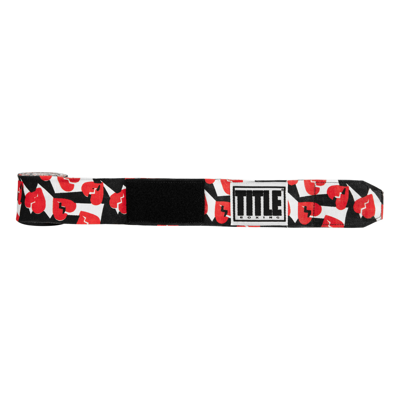 variant:heartbreaker::TITLE Boxing Print Mexican Style 180" Hand Wraps unrolled view