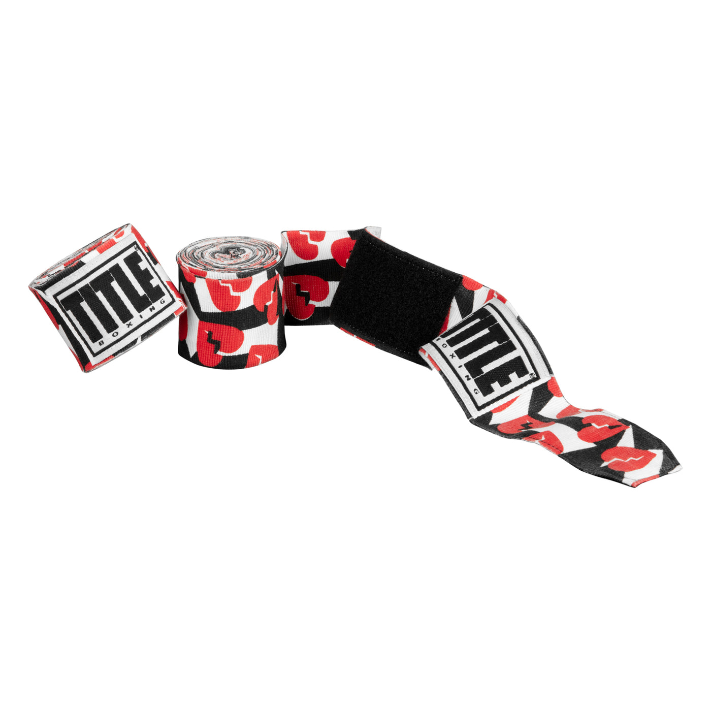 variant:heartbreaker::TITLE Boxing Print Mexican Style 180" Hand Wraps unrolled view