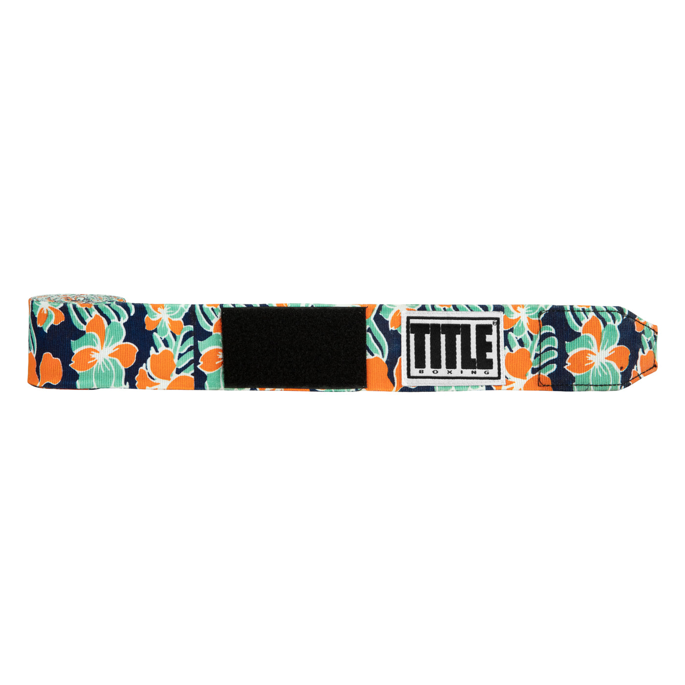 variant:hawaiian::TITLE Boxing Print Mexican Style 180" Hand Wraps unrolled view