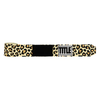 variant:leopard::TITLE Boxing Print Mexican Style 180" Hand Wraps unrolled view