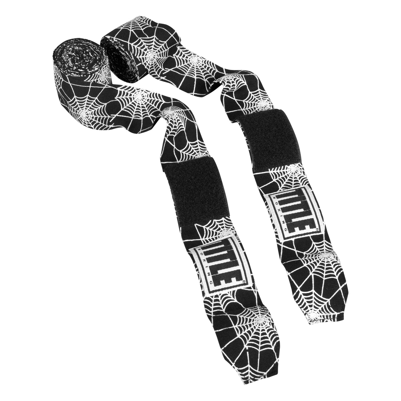 variant:spiderweb::TITLE Boxing Print Mexican Style 180" Hand Wraps unrolled view