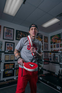 variant:lifestyle::TITLE Boxing Punch Training Paddles coach paddles close up