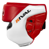 variant:red/white::Rival Boxing Amateur Competition Headgear with Cheek Protect side view