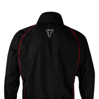 variant:lifestyle::TITLE Boxing Reign Rubberized Sauna Suit back view closeup