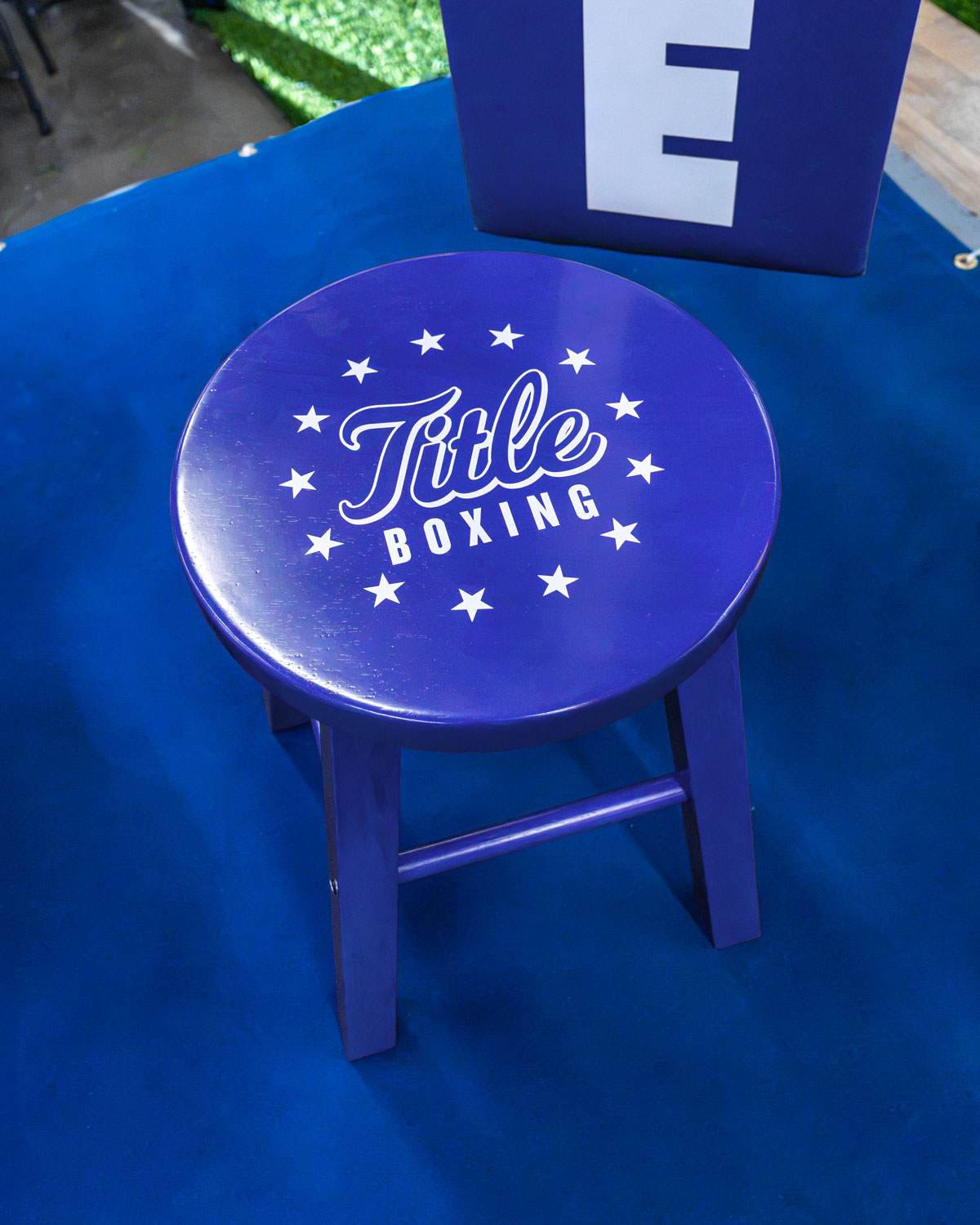 variant:blue::TITLE Boxing Ring Stool in corner of ring