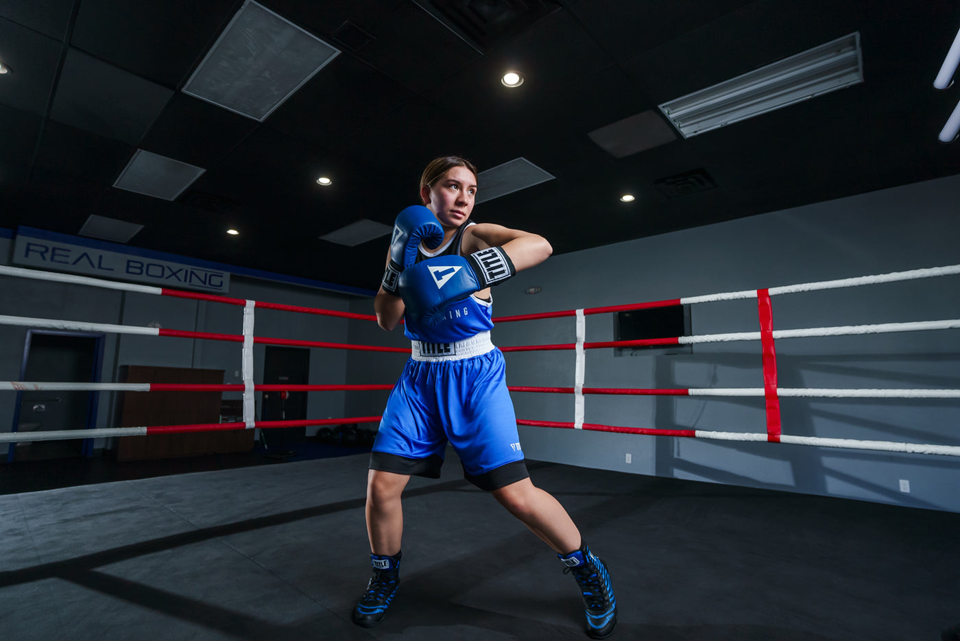 variant:lifestyle::TITLE Boxing Border Reversible Amateur Competition Set blue set