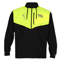 variant:Black/Hi-Vis Yellow::TITLE Boxing Lightweight Road Work Jacket front closeup