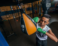 color:8" x 11"::TITLE Boxing Super Speed Bags kid hitting speed bag