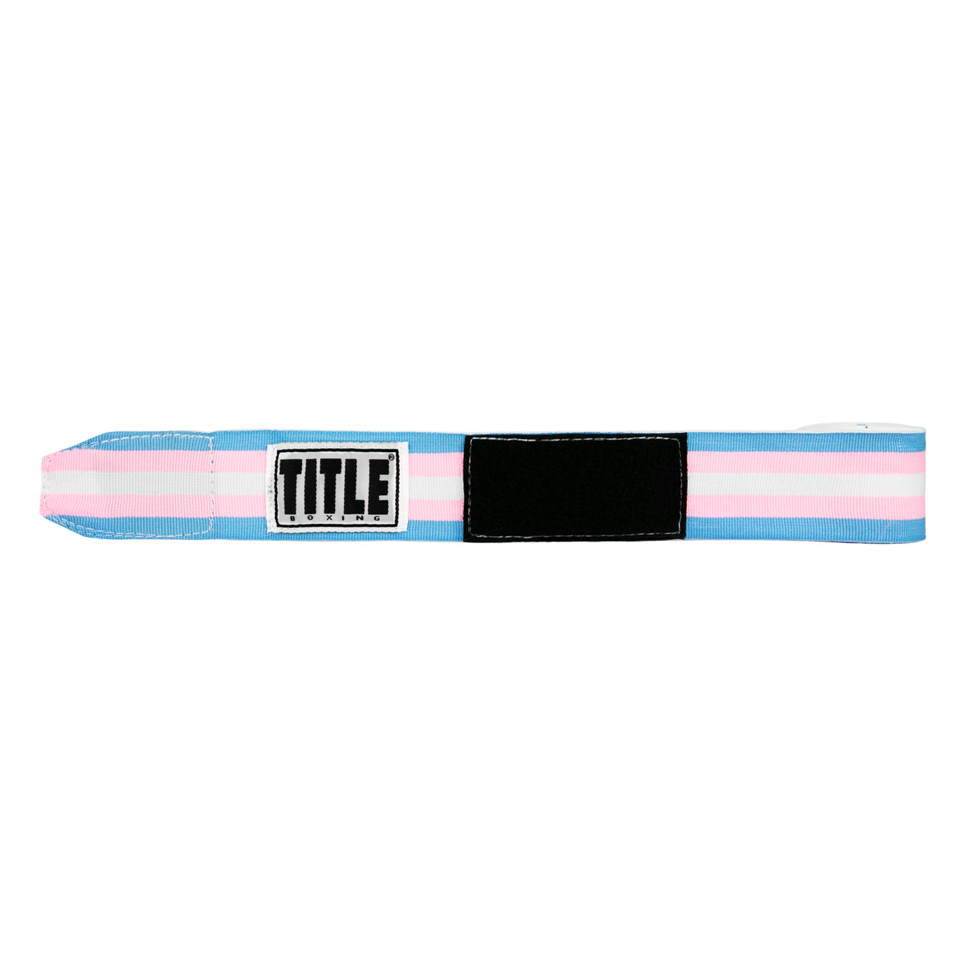 variant:blue/white::TITLE Boxing Select 180" Semi Elastic Mexican Hand Wraps unrolled view