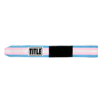 variant:blue/white::TITLE Boxing Select 180" Semi Elastic Mexican Hand Wraps unrolled view