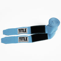 variant:columbia blue::TITLE Boxing Select 180" Semi Elastic Mexican Hand Wraps unrolled pair view
