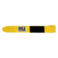 variant:gold::TITLE Boxing Select 180" Semi Elastic Mexican Hand Wraps unrolled view