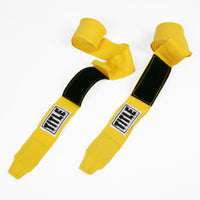 variant:gold::TITLE Boxing Select 180" Semi Elastic Mexican Hand Wraps unrolled pair view