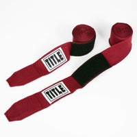 variant:maroon::TITLE Boxing Select 180" Semi Elastic Mexican Hand Wraps unrolled pair view