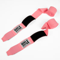 variant:neon pink::TITLE Boxing Select 180" Semi Elastic Mexican Hand Wraps unrolled pair view