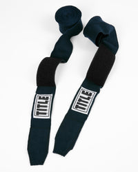 variant:navy::TITLE Boxing Select 180" Semi Elastic Mexican Hand Wraps unrolled pair view