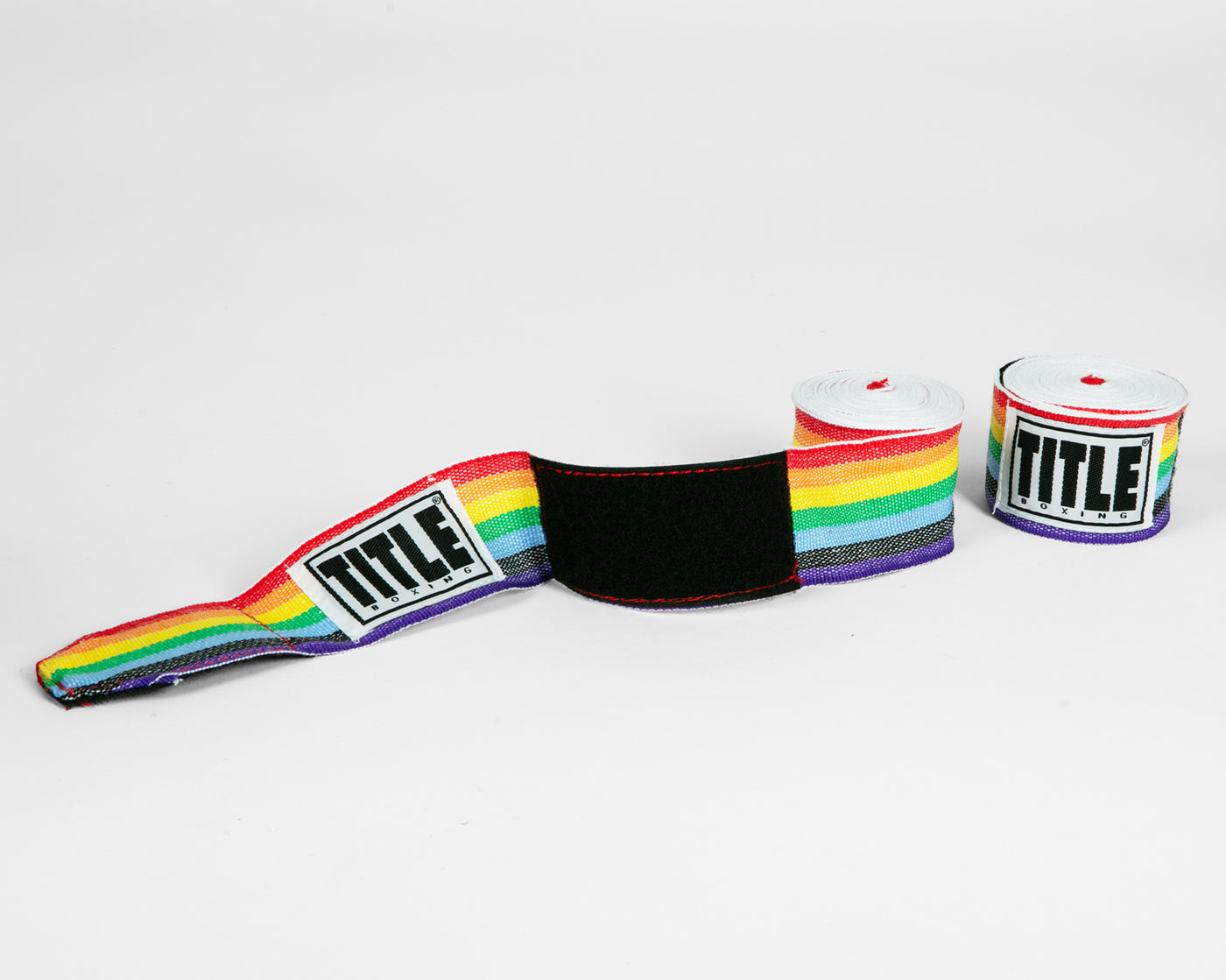 variant:rainbow::TITLE Boxing Select 180" Semi Elastic Mexican Hand Wraps unrolled pair view