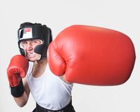 variant:white::TITLE Boxing Super Shield X2 Mouth Guard left jab out close up