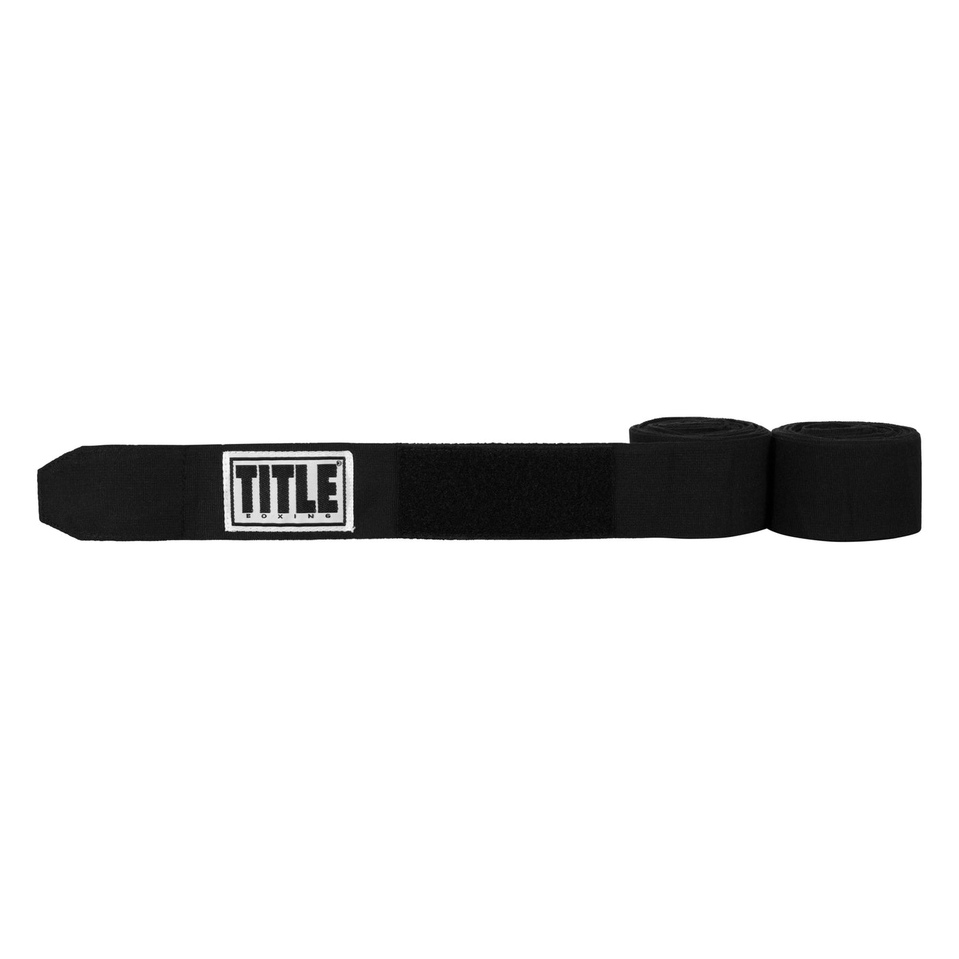 variant:black::TITLE Boxing Semi Elastic 210" Extra Long Hand Wraps front view