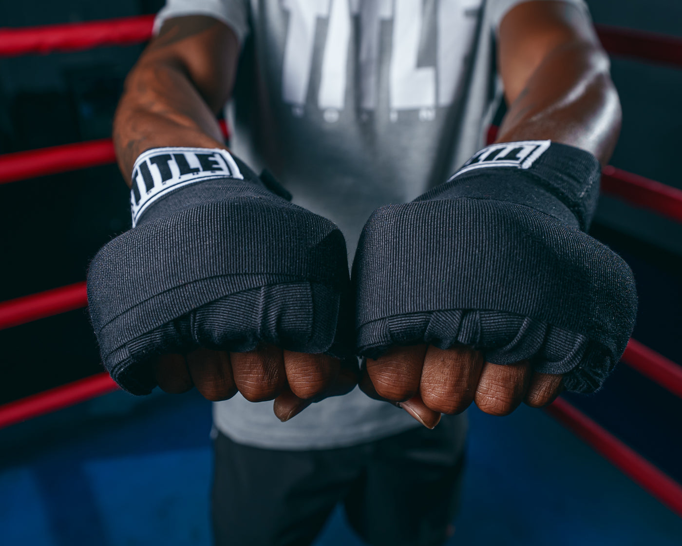 variant:lifestyle::TITLE Boxing Semi Elastic 210" Extra Long Hand Wraps on both hands
