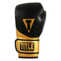 variant:black/gold::TITLE Boxing Swift Bag Gloves glove back view