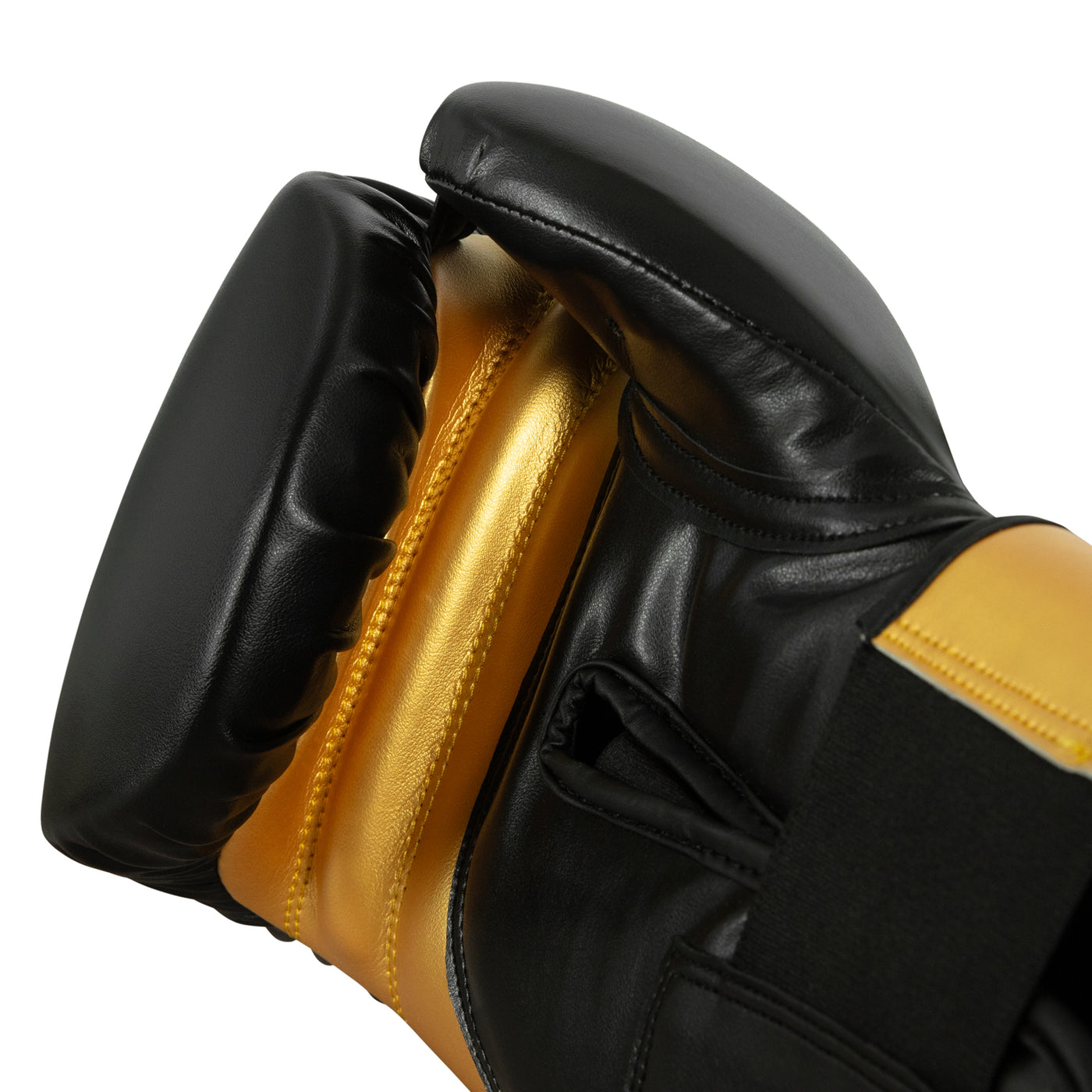 variant:black/gold::TITLE Boxing Swift Bag Gloves glove palm closeup view
