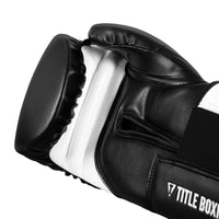 variant:black/white::TITLE Boxing Swift Bag Gloves glove palm closeup view