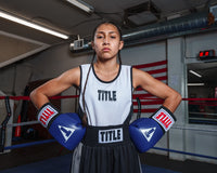 variant:grey/black::TITLE Boxing Latitude Amateur Boxing Set kid hands on hips