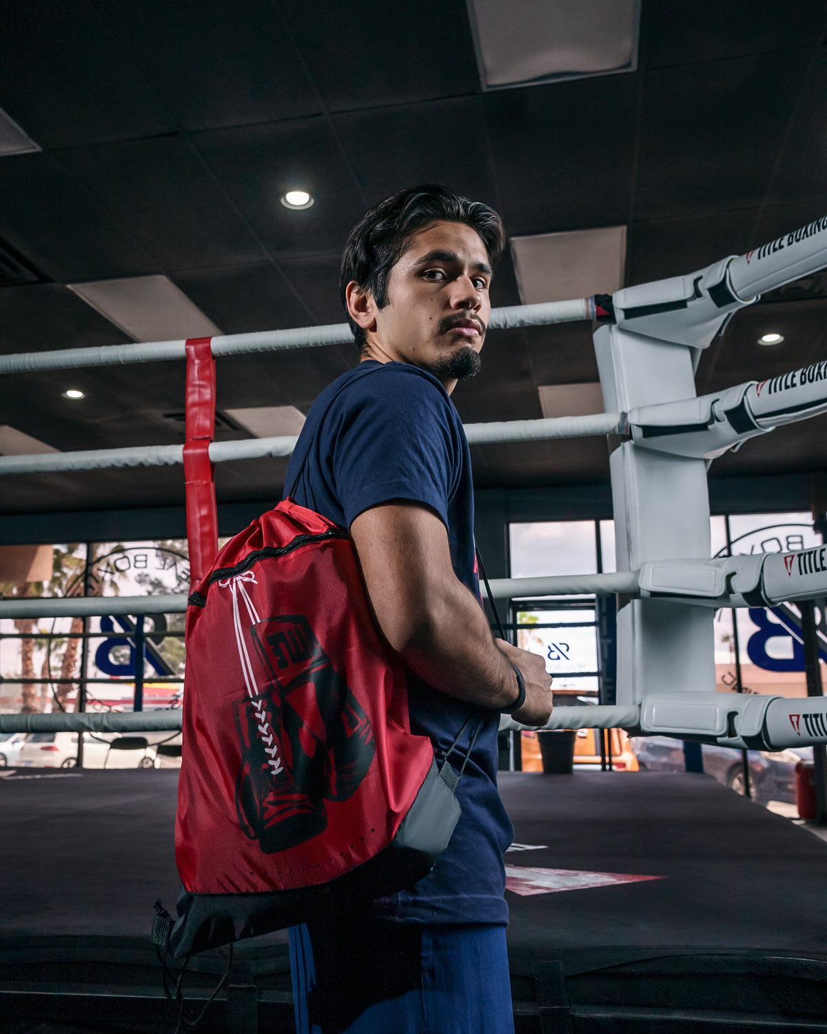 variant:red::TITLE Boxing Bruiser Gym Sack guy wearing bag