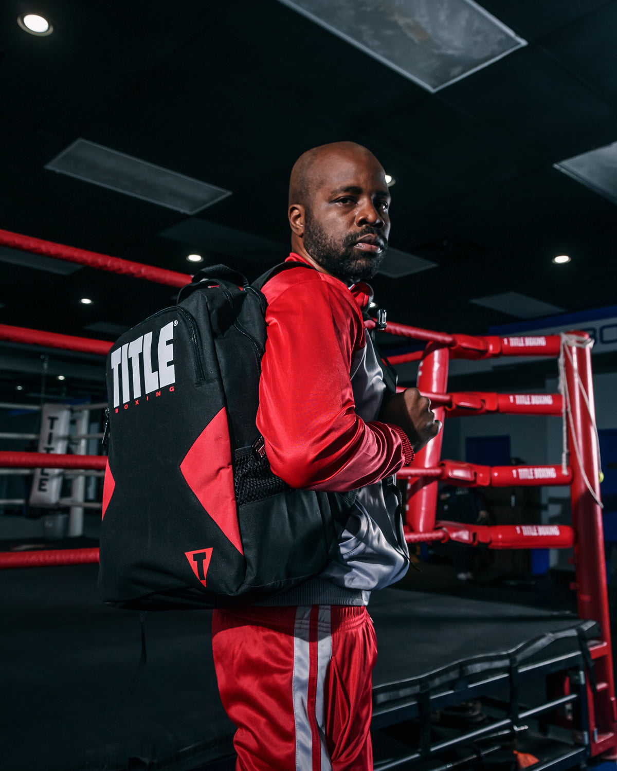 variant:black/Red::TITLE Boxing Competitor Backpack guy wearing