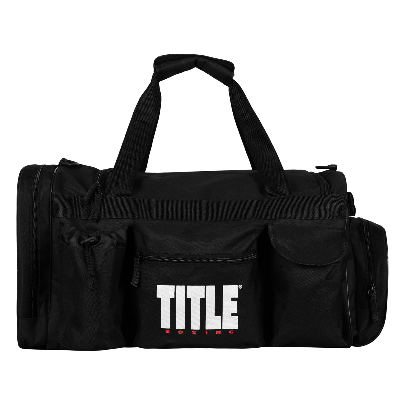 variant:black::TITLE Boxing Active Duffle Bag pockets view