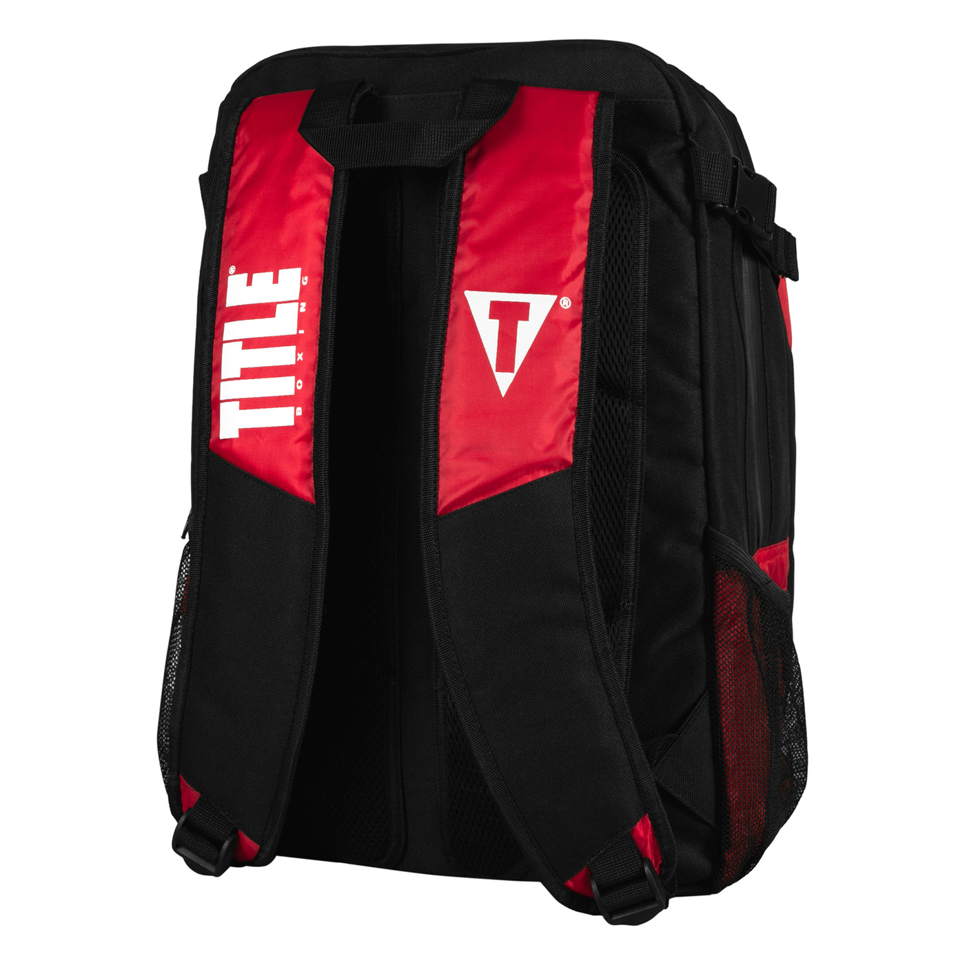variant:Black/Red::TITLE Boxing Intense Backpack back view closeup