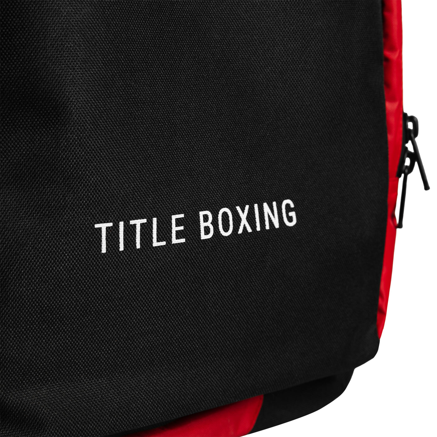 variant:Black/Red::TITLE Boxing Intense Backpack closeup of logo