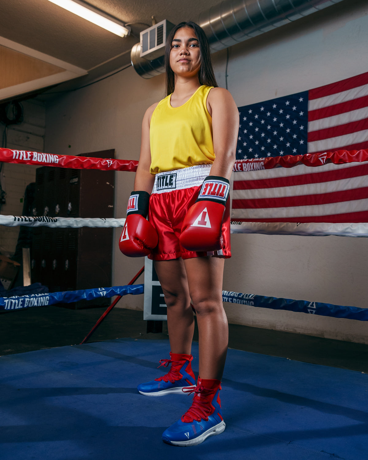 variant:gold::TITLE Boxing Aerovent Elite Racerback Boxing Jersey 2.0 girl hands down