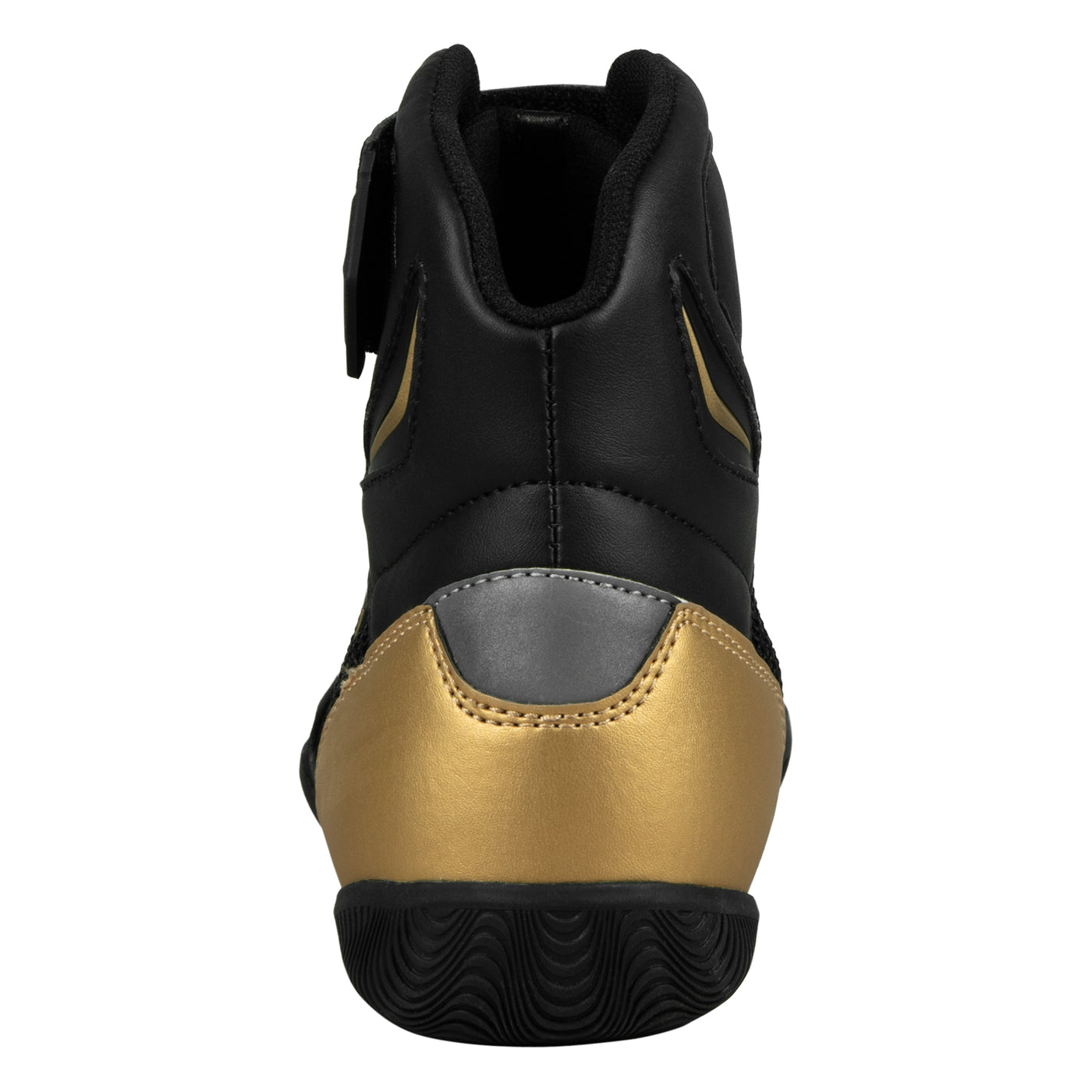 variant:black/gold::TITLE Boxing Select Mid-Top Boxing Shoes back view