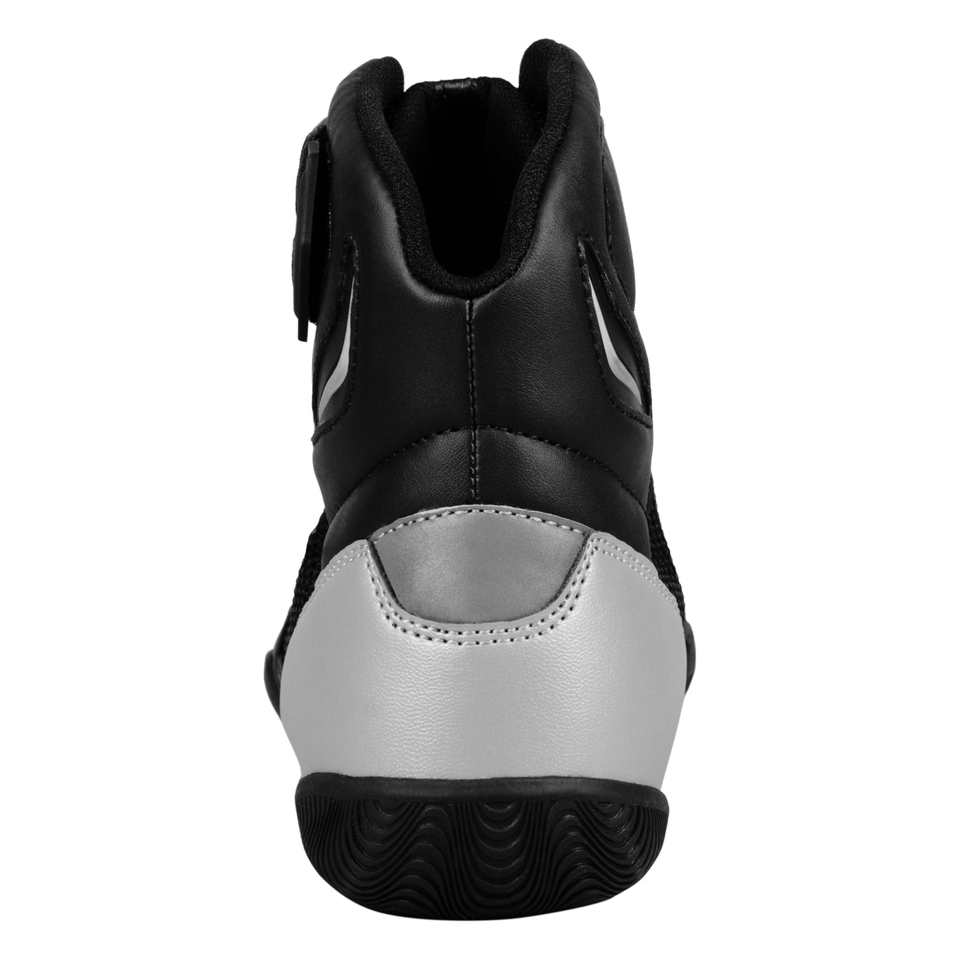 variant:black/silver::TITLE Boxing Select Mid-Top Boxing Shoes back view