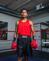 variant:black::TITLE Boxing Edge Boxing Trunks 2.0 guy red tank top on