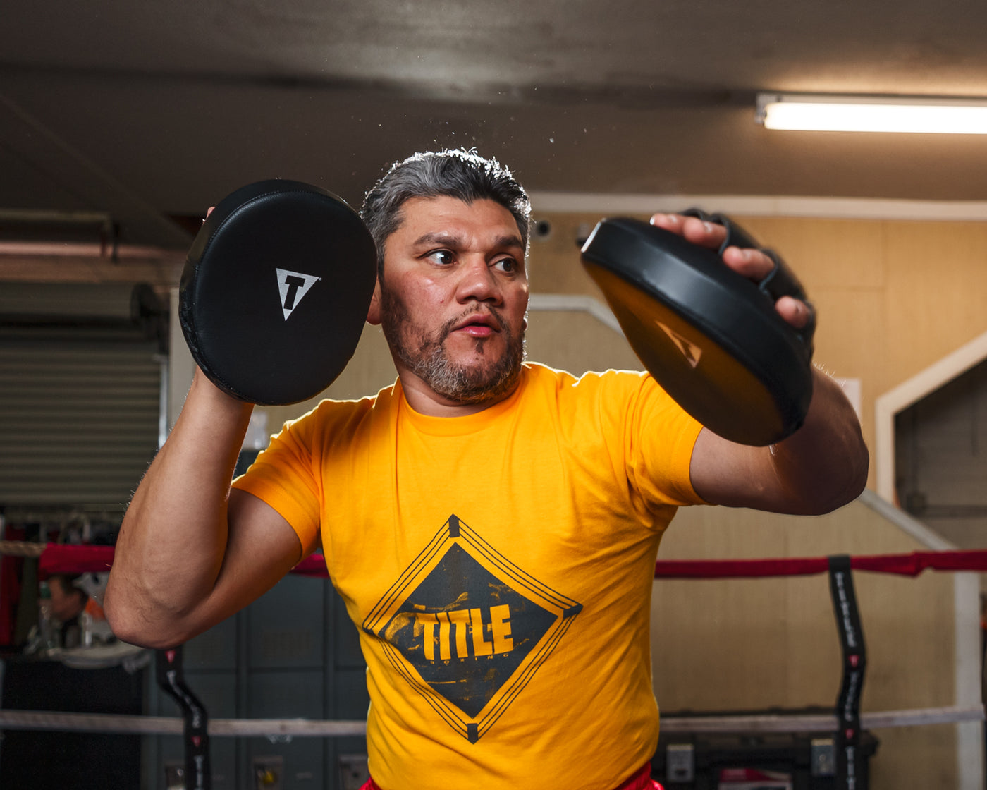 variant:gold::TITLE Boxing Snapshot tee mitts