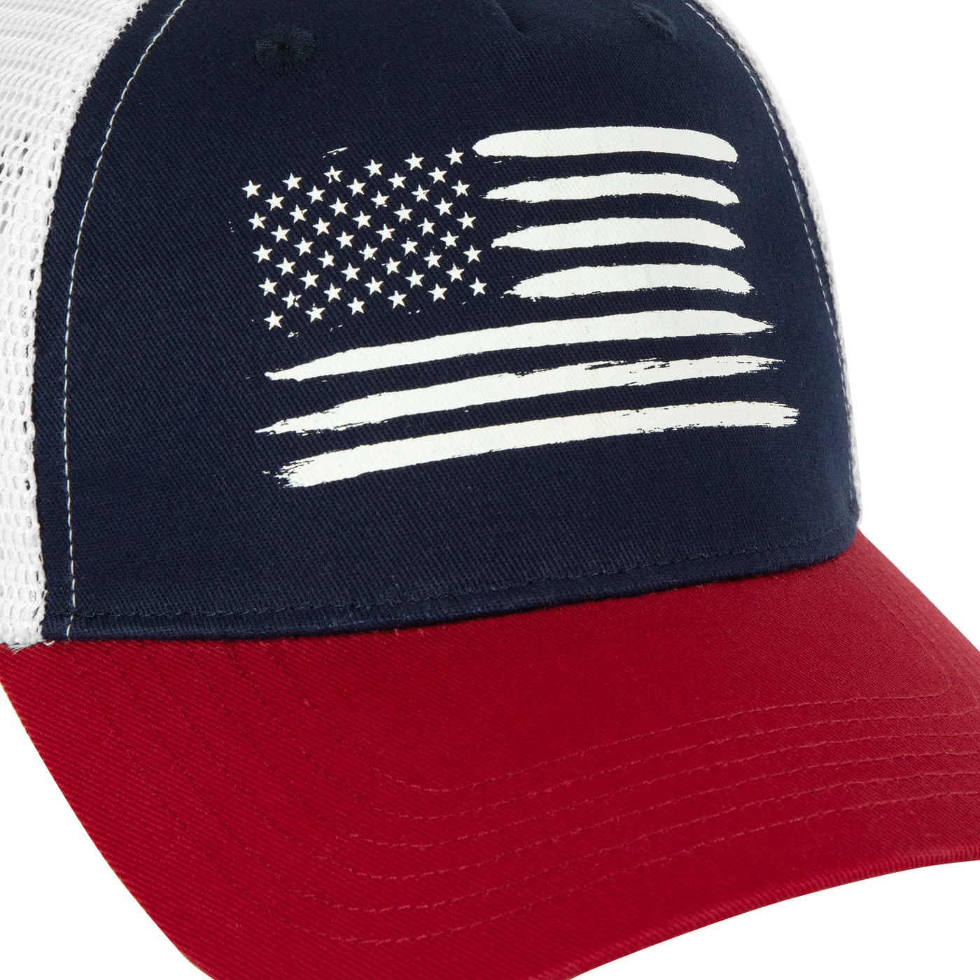 variant:red/white/blue::TITLE Boxing Pride Adjustable Mesh Cap close up view