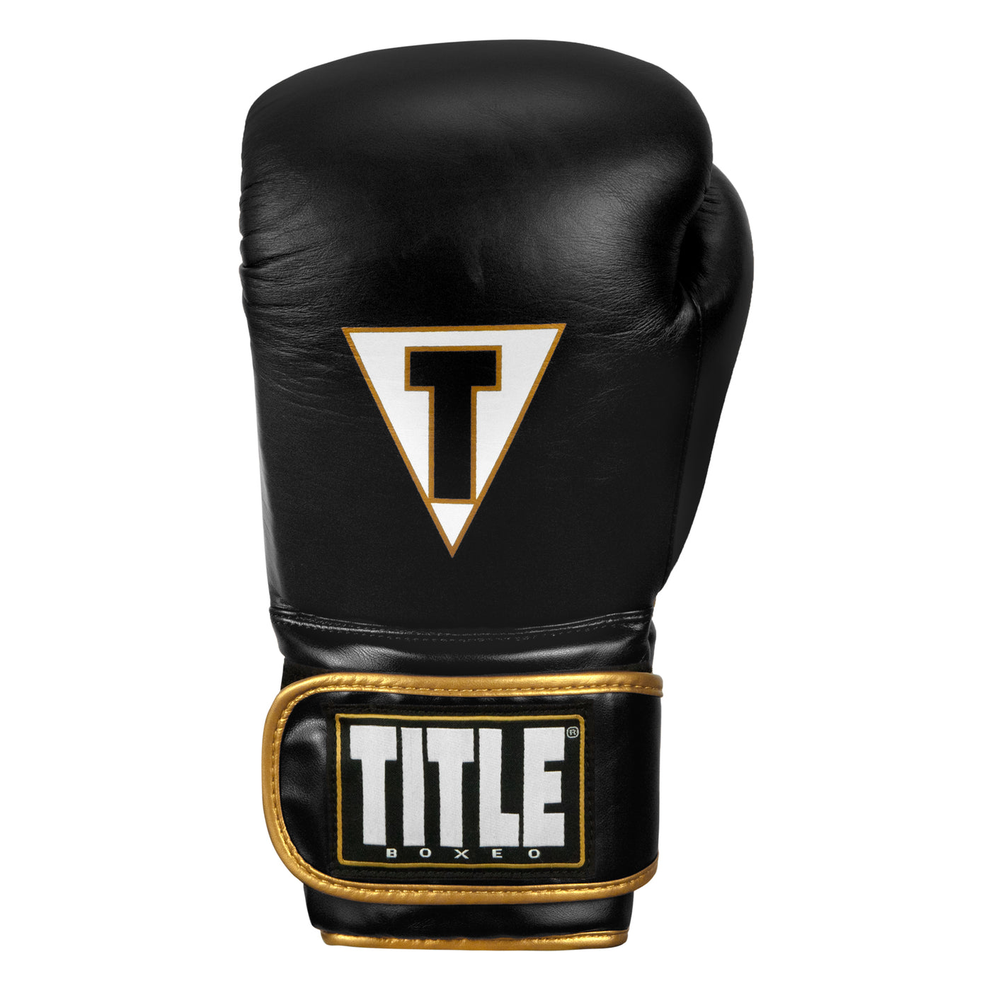 variant:black/white::TITLE Boxeo Mexican Leather Bag Gloves Quatro front view