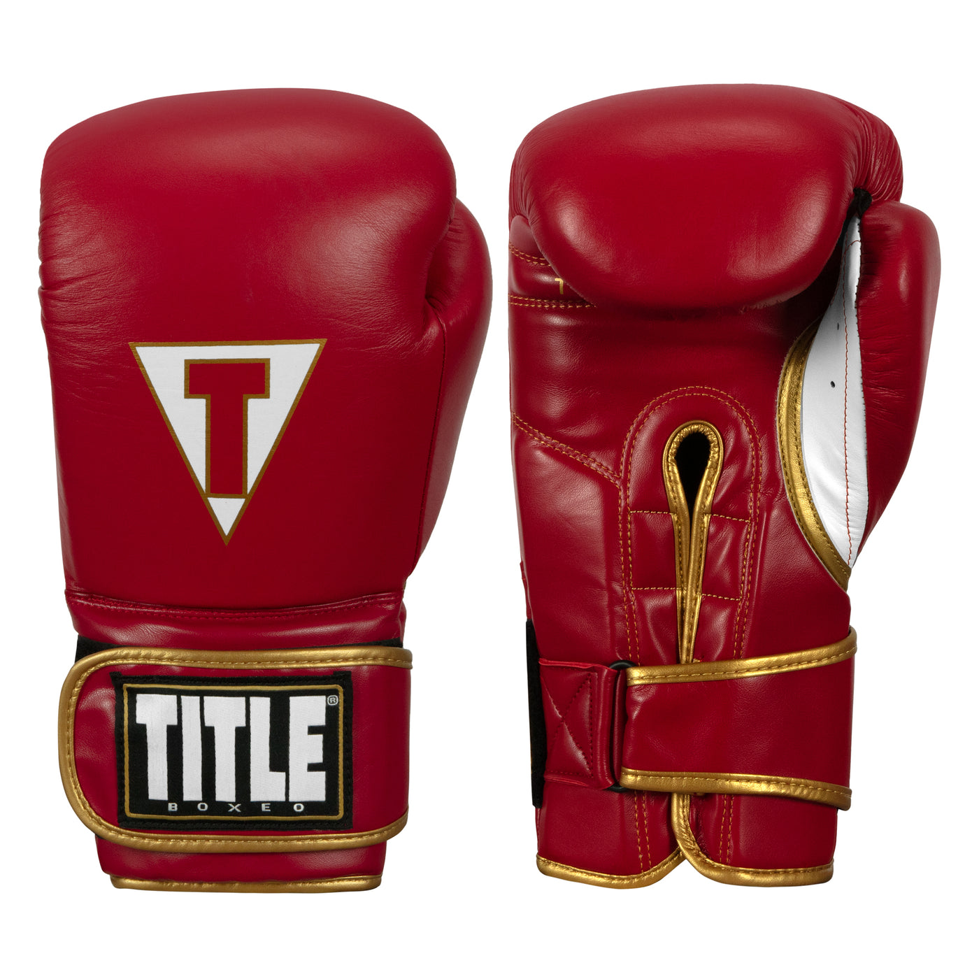 color:red/white::TITLE Boxeo Mexican Leather Bag Gloves Quatro main view