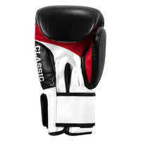 variant:Black/White/Red::back view of black bag glove for boxing