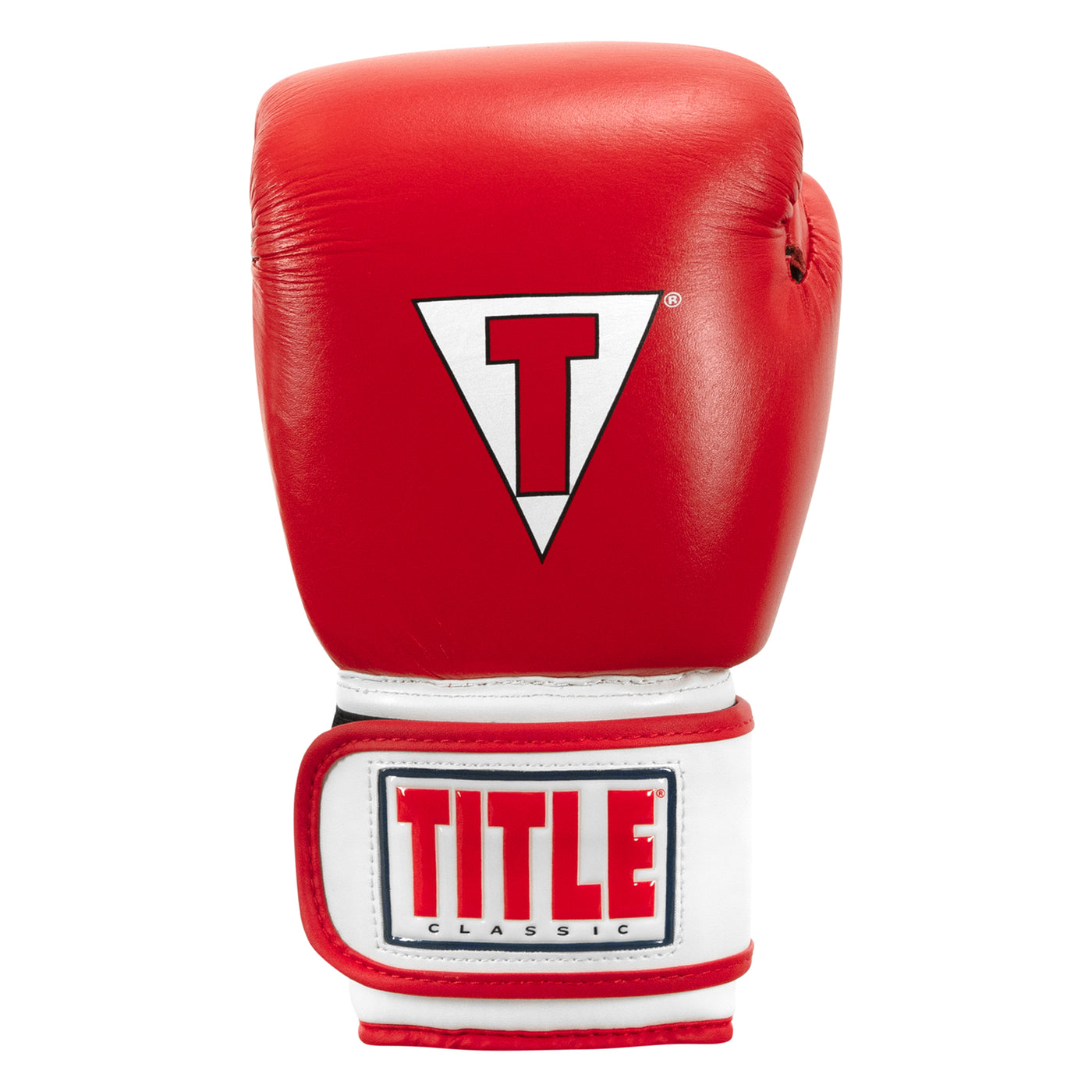 variant:Red/White/Black::front view of red boxing bag glove