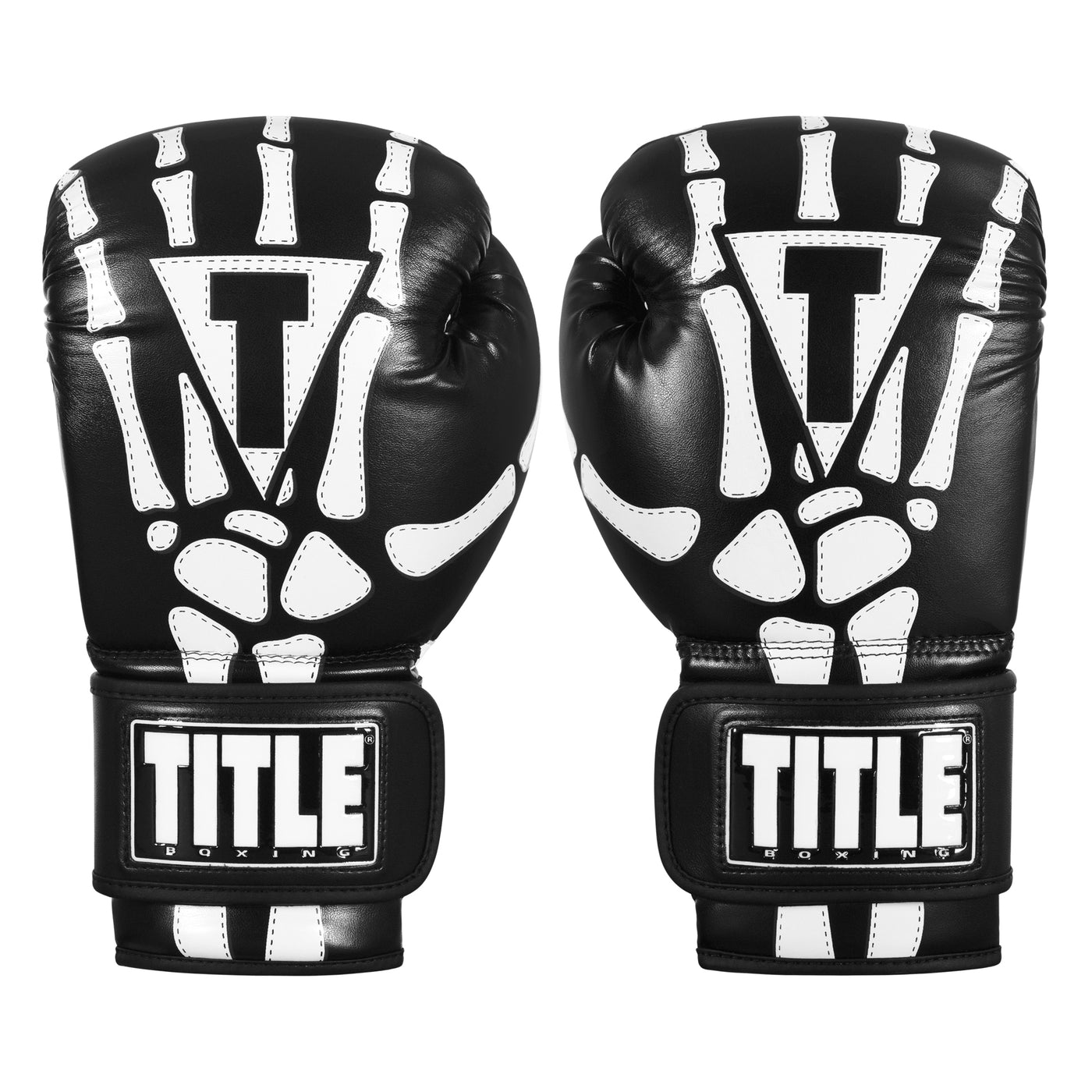 variant:black::TITLE Boxing Skeleton Hand Bag Gloves pair front view
