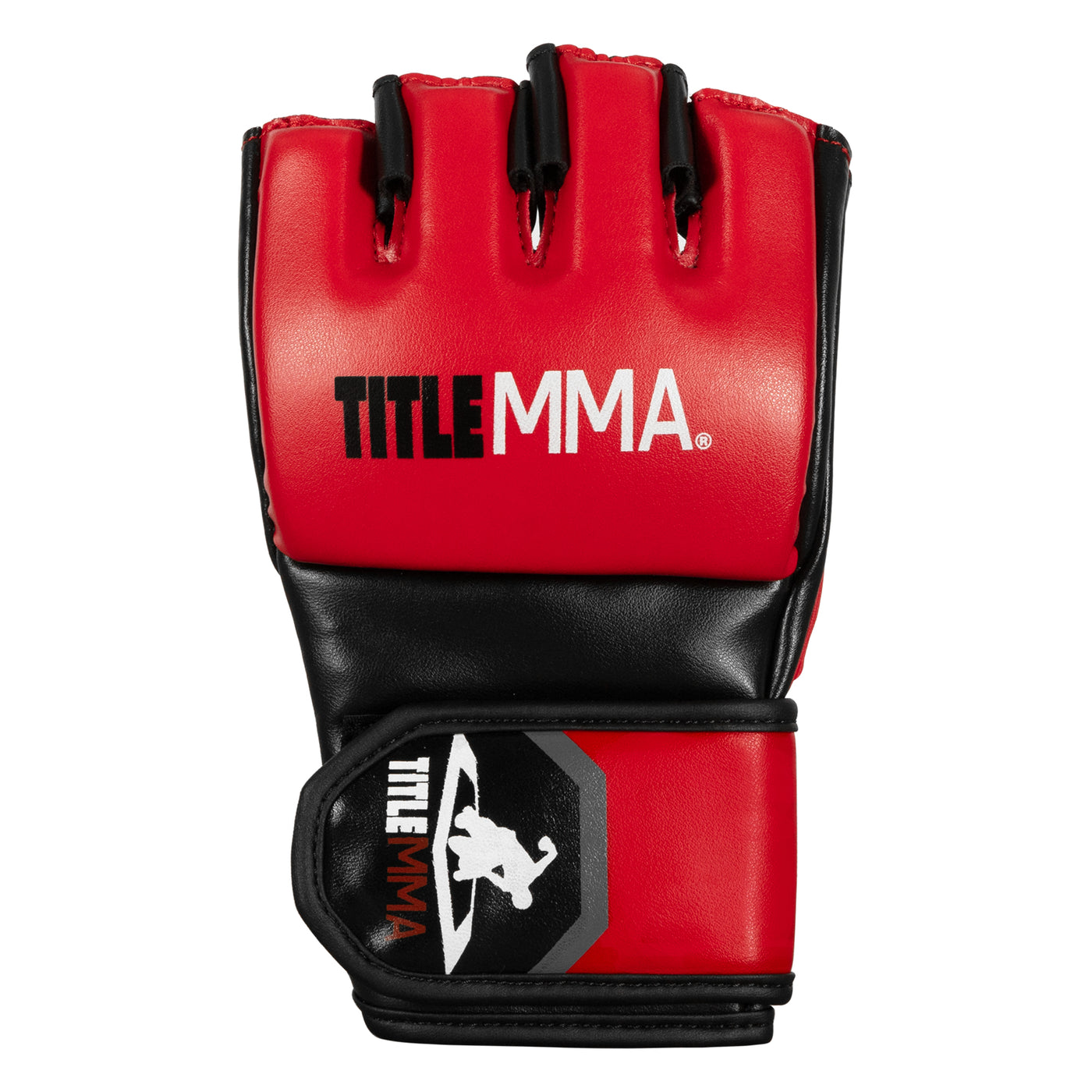 variant:Red/Black::TITLE MMA Fight Gloves front view