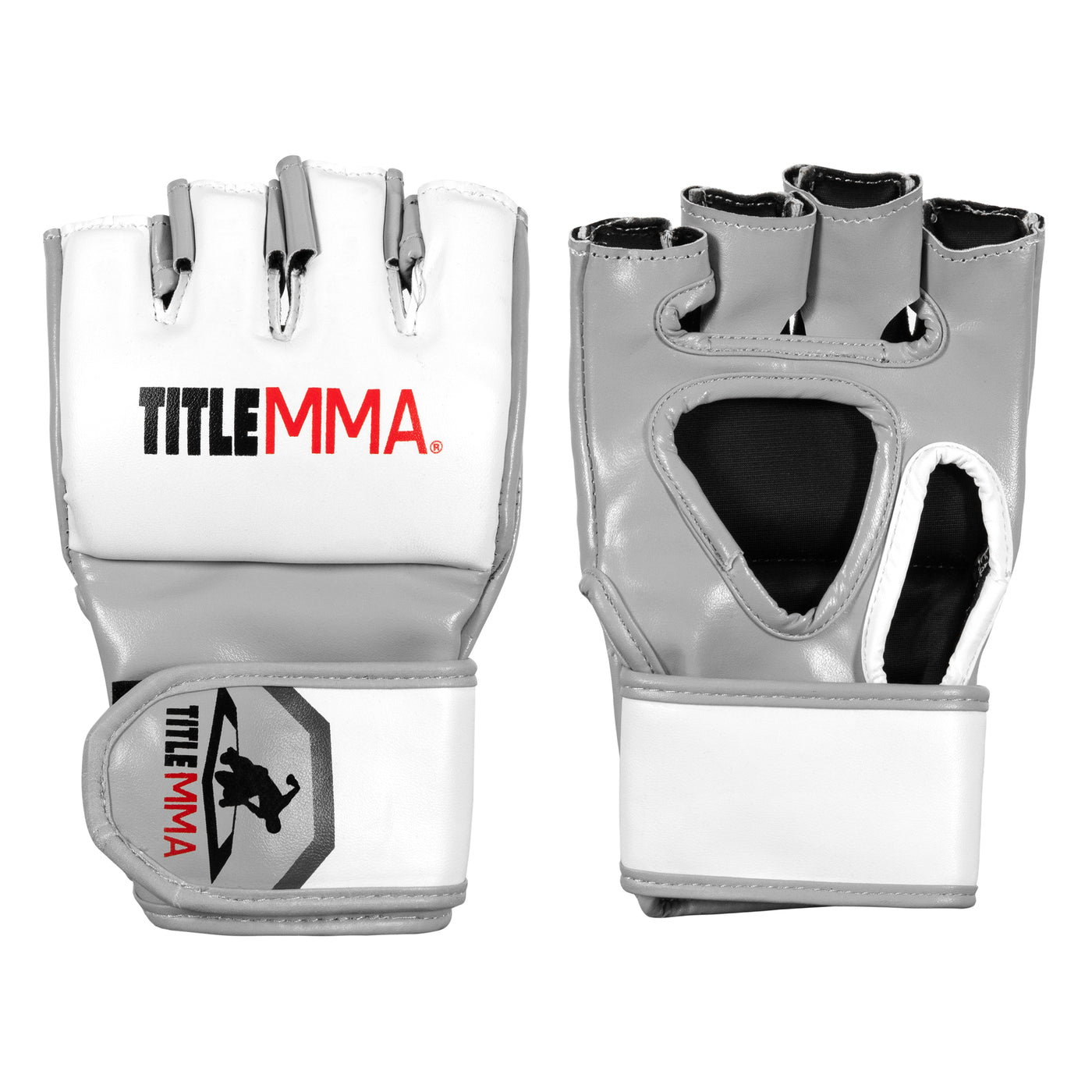 color:White/Grey::TITLE MMA Fight Gloves main view