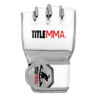 variant:White/Grey::TITLE MMA Fight gloves front view