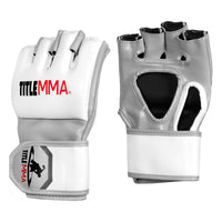 variant:White/Grey::TITLE MMA Fight gloves side view