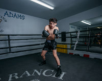 variant:black/black::TITLE Boxing Professional Traditional Cut Trunks guy in ring boxing pose