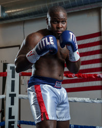 variant:red/white/blue::TITLE Boxing Professional Traditional Cut Trunk boxing stance